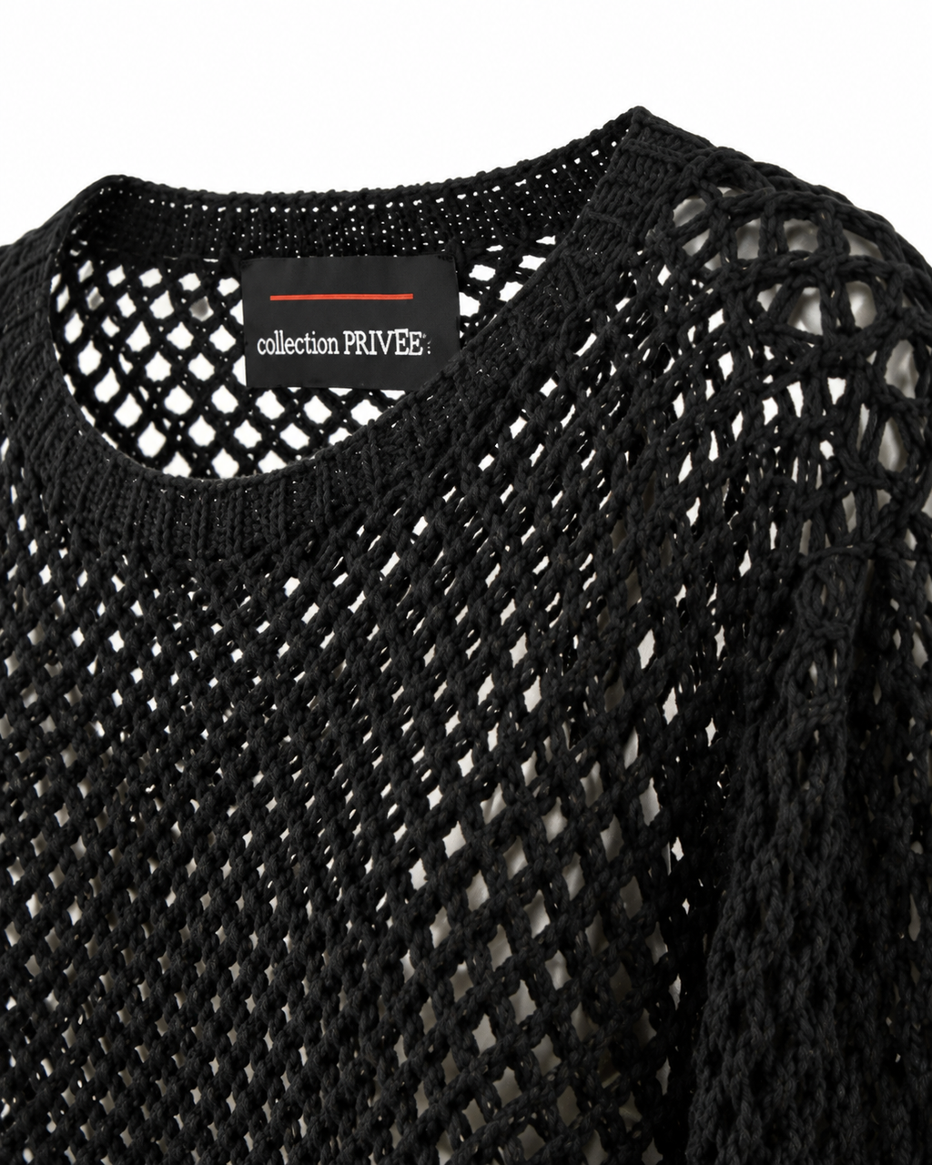 Maglia Traforata con Scollo a Barca