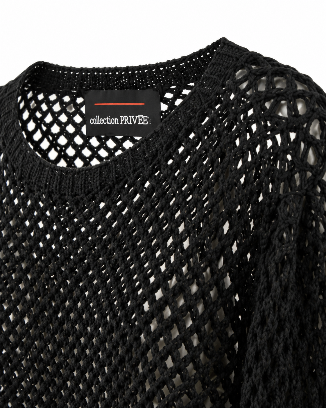 Maglia Traforata con Scollo a Barca