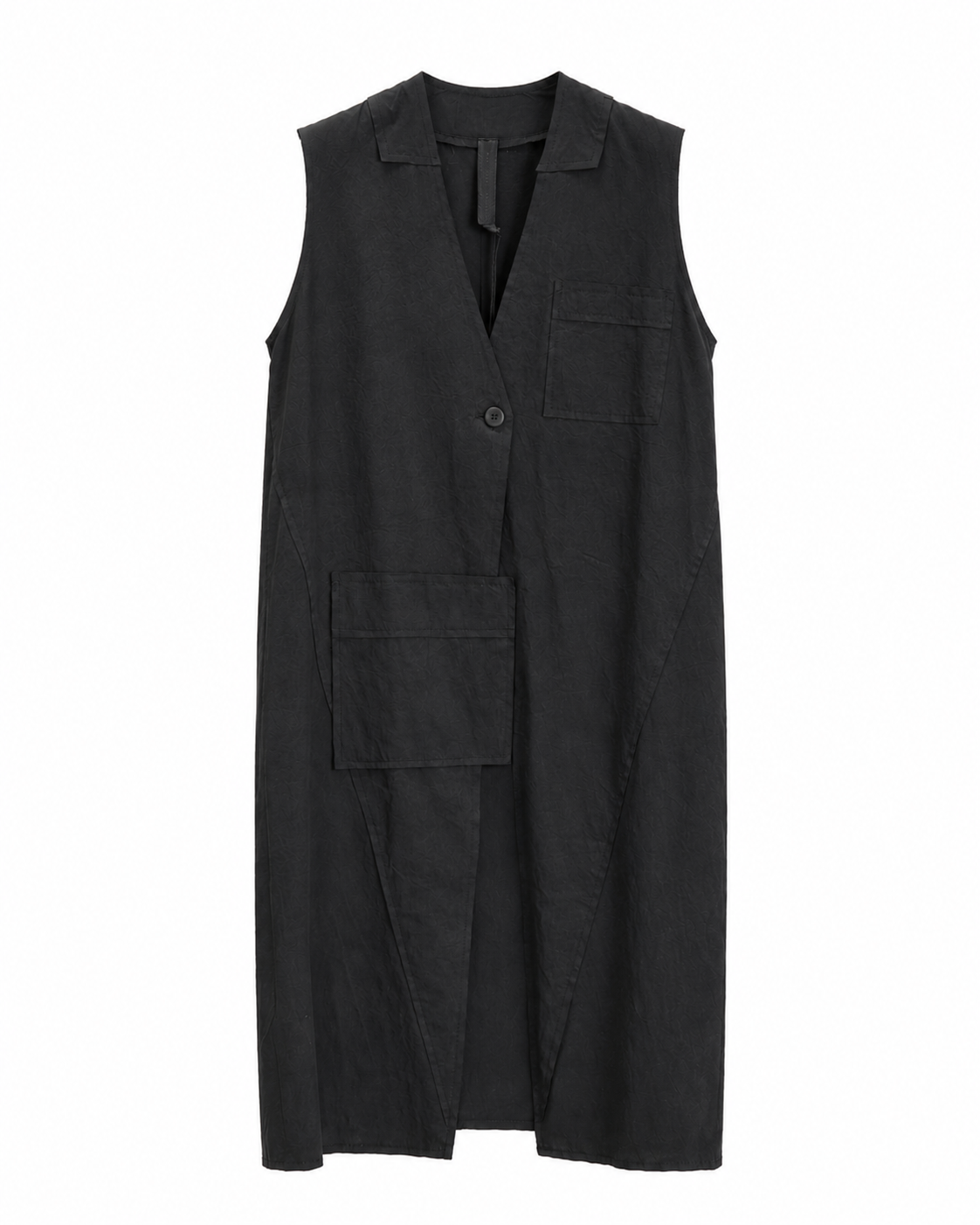 Gilet Lungo con Tasche Asimmetriche