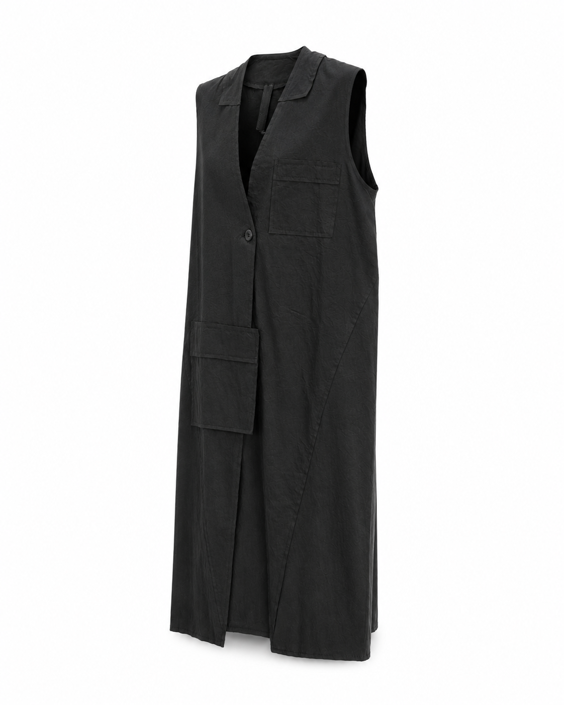 Gilet Lungo con Tasche Asimmetriche