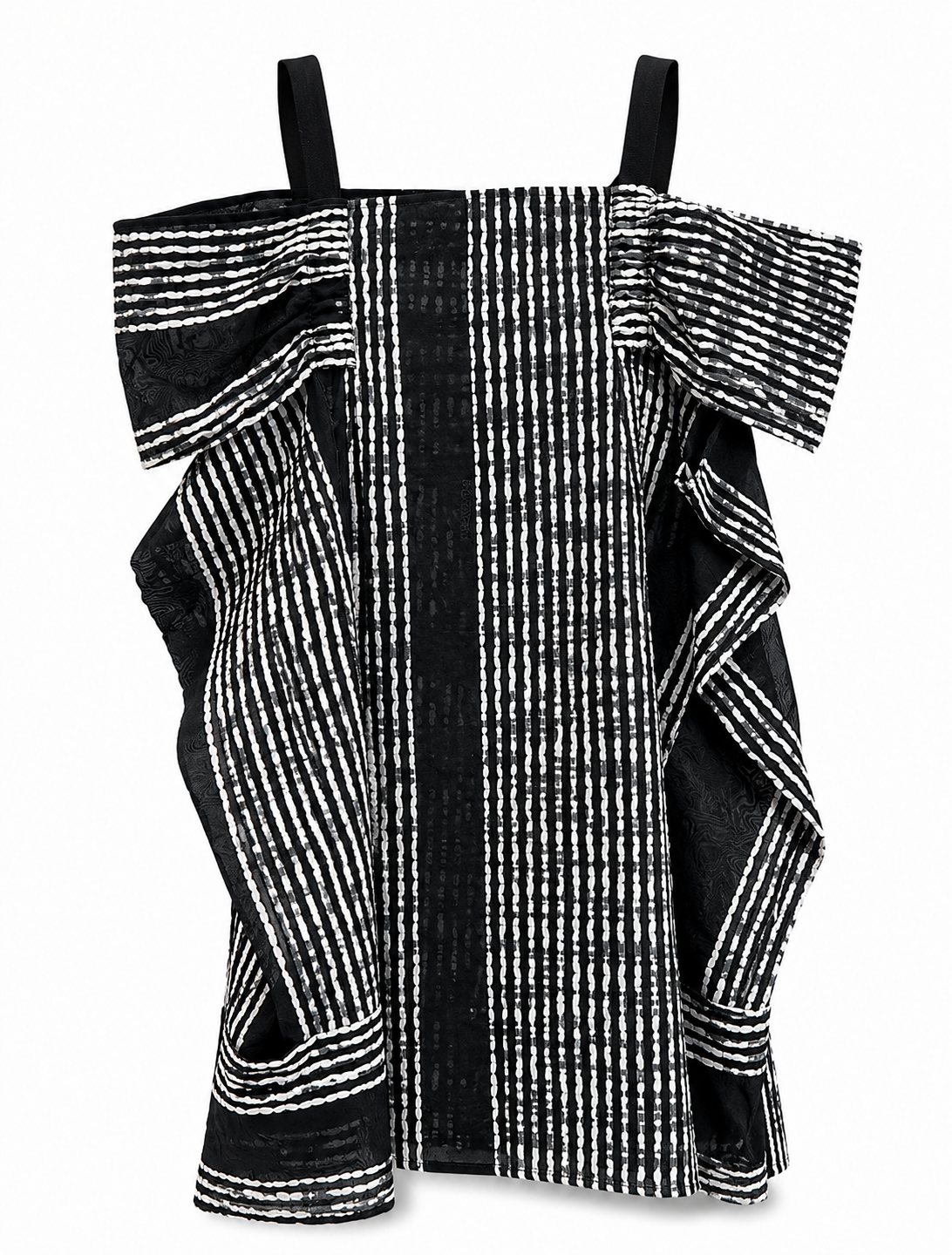 Casacca/Abito con Fantasia Bianco-Nera