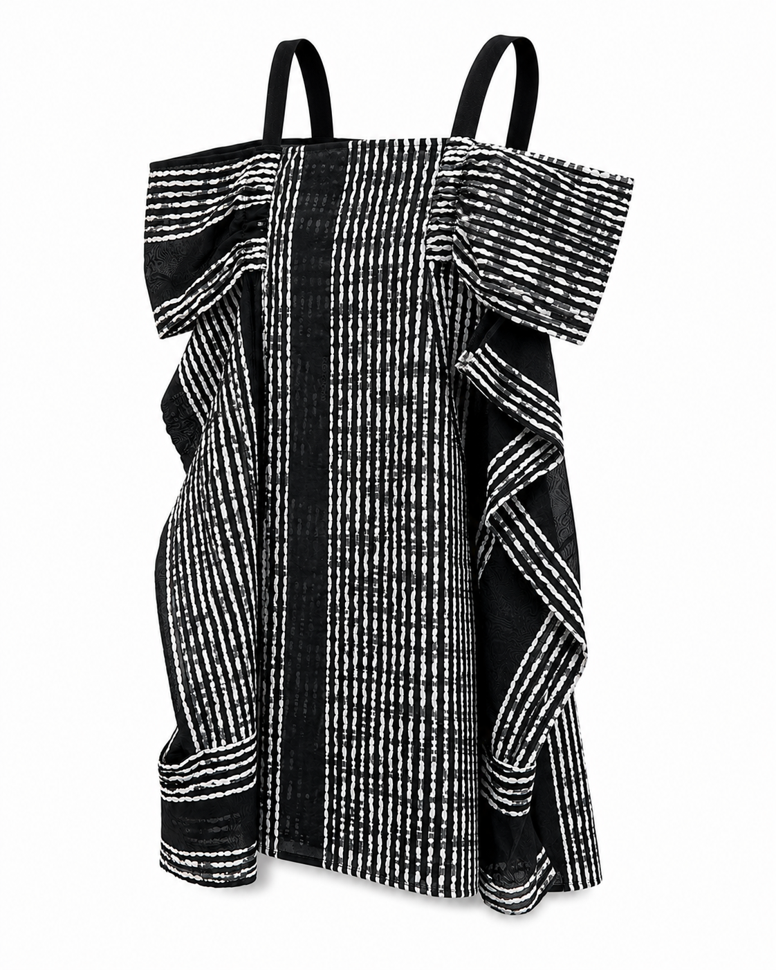 Casacca/Abito con Fantasia Bianco-Nera